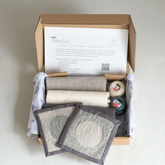 Slow Stitched Linen Coasters Kit, Sewing Project, Craft Kit