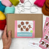 Needle Felting Kit, Gingerbread Decorations. Christmas craft