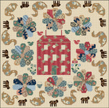 The Red Manor House | Cross Stitch design by DoodleCraft Design
