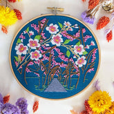 Cherry Blossom Embroidery Kit | Floral Hand Embroidery Kit UK