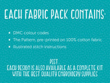 Floral Love Heart Handmade Embroidery Pattern Fabric Pack