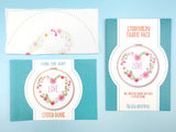 Floral Love Heart Handmade Embroidery Pattern Fabric Pack