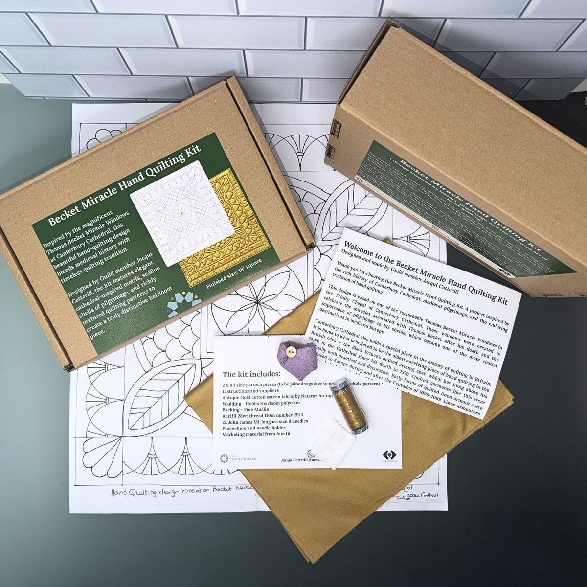 Becket Miracle Hand Quilting Kit | Canterbury-Inspired Quilt Kit by Jacqui Cotterill