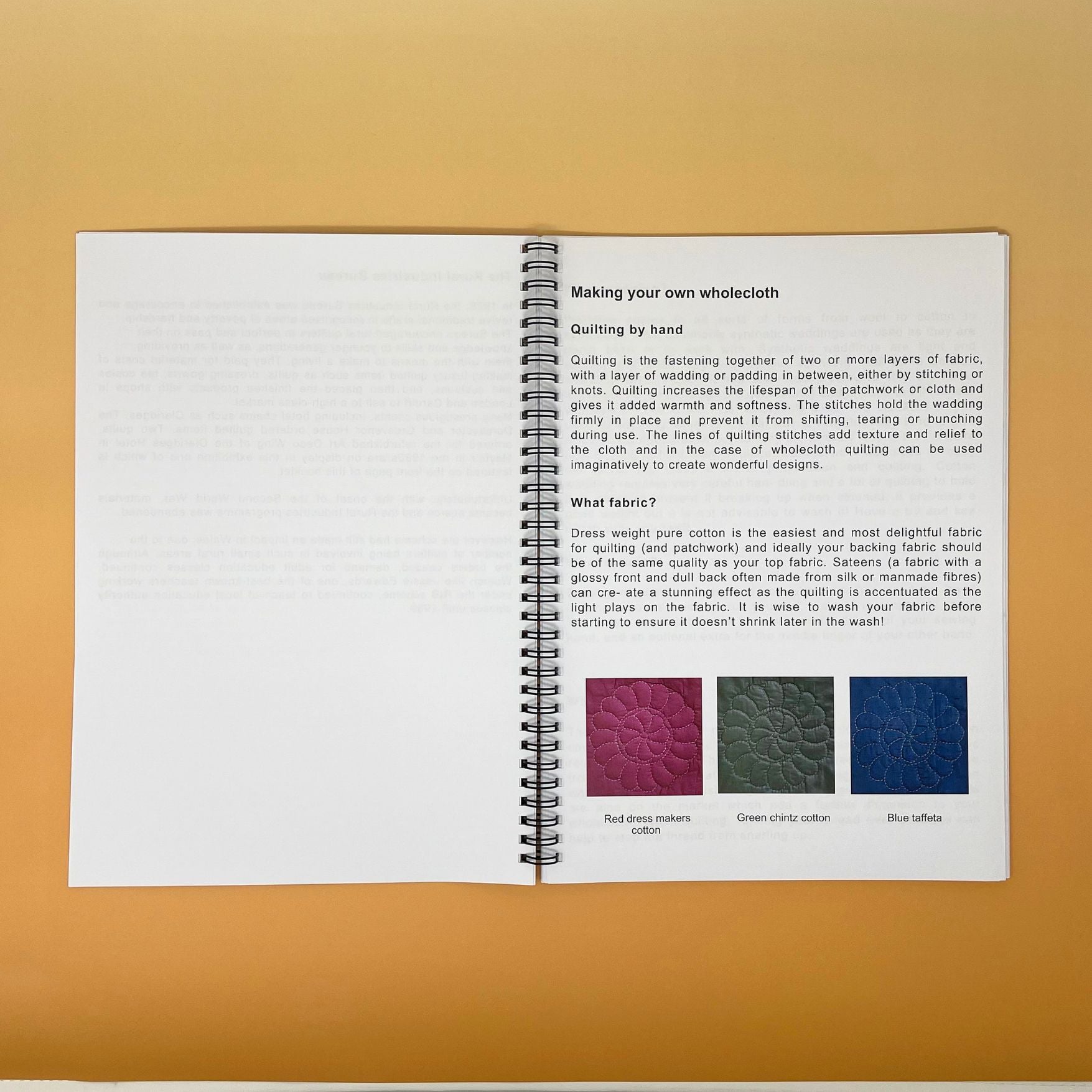 Beginner's guide to wholecloth quilting book with patterns
