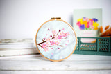 Cherry Blossom Handmade Embroidery Hoop Kit