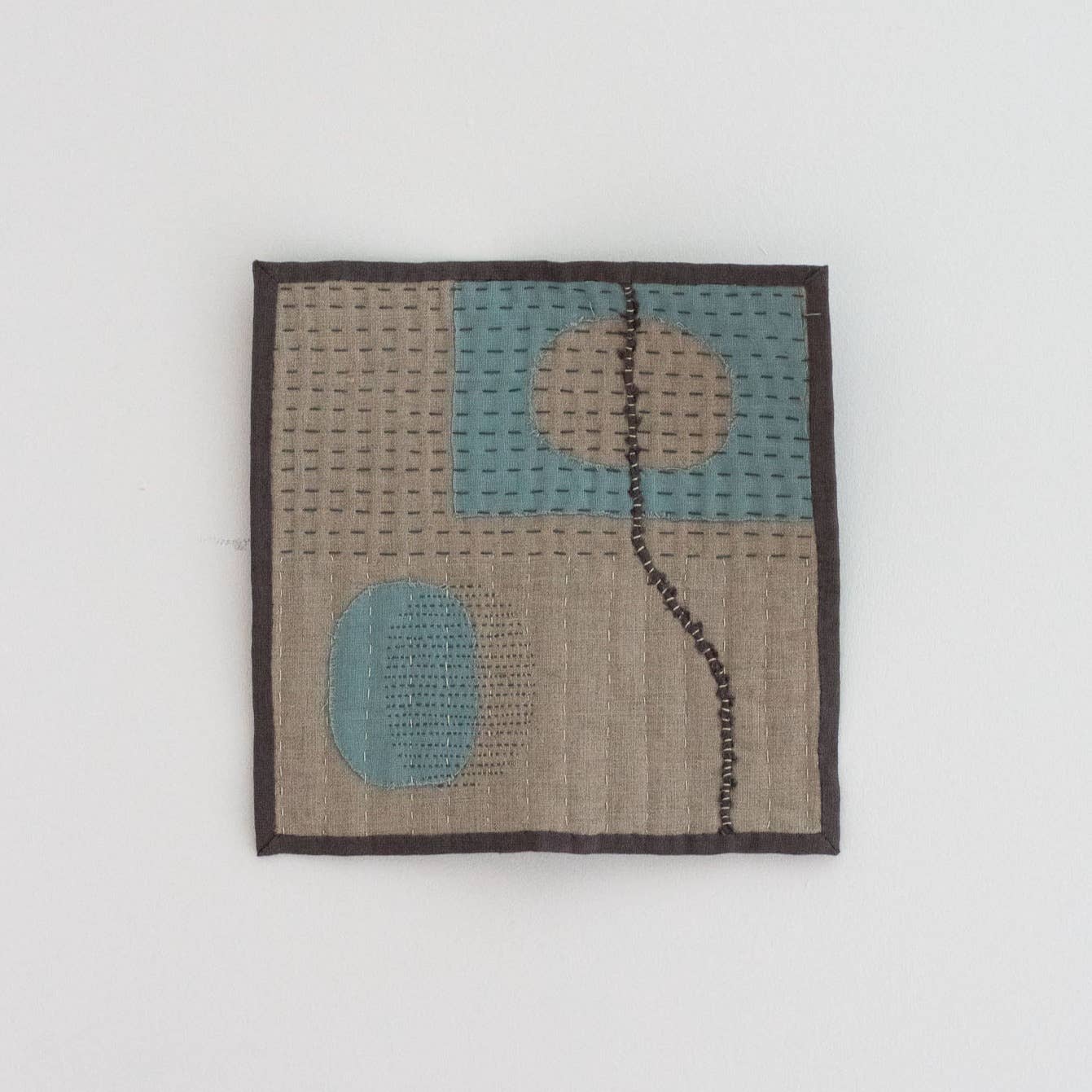 Slow Stitched Mini Linen Quilt Kit, Sewing Project Craft Kit