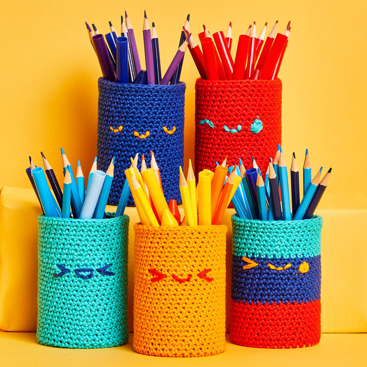 Pencil Pots – Sirdar Kith & Kin –  Crochet Kit