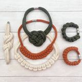 Macrame Rope Jewellery Kit in Terracotta, Avocado and White