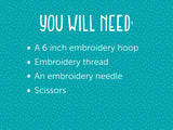 Floral Love Heart Handmade Embroidery Pattern Fabric Pack